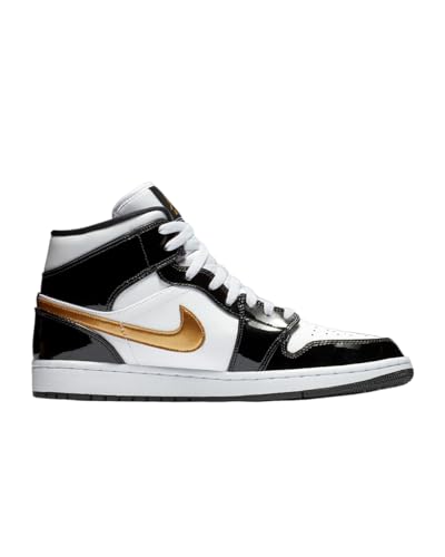 Jordan Air 1 Mid Se (Black/Metallic Gold-White, 9.5)