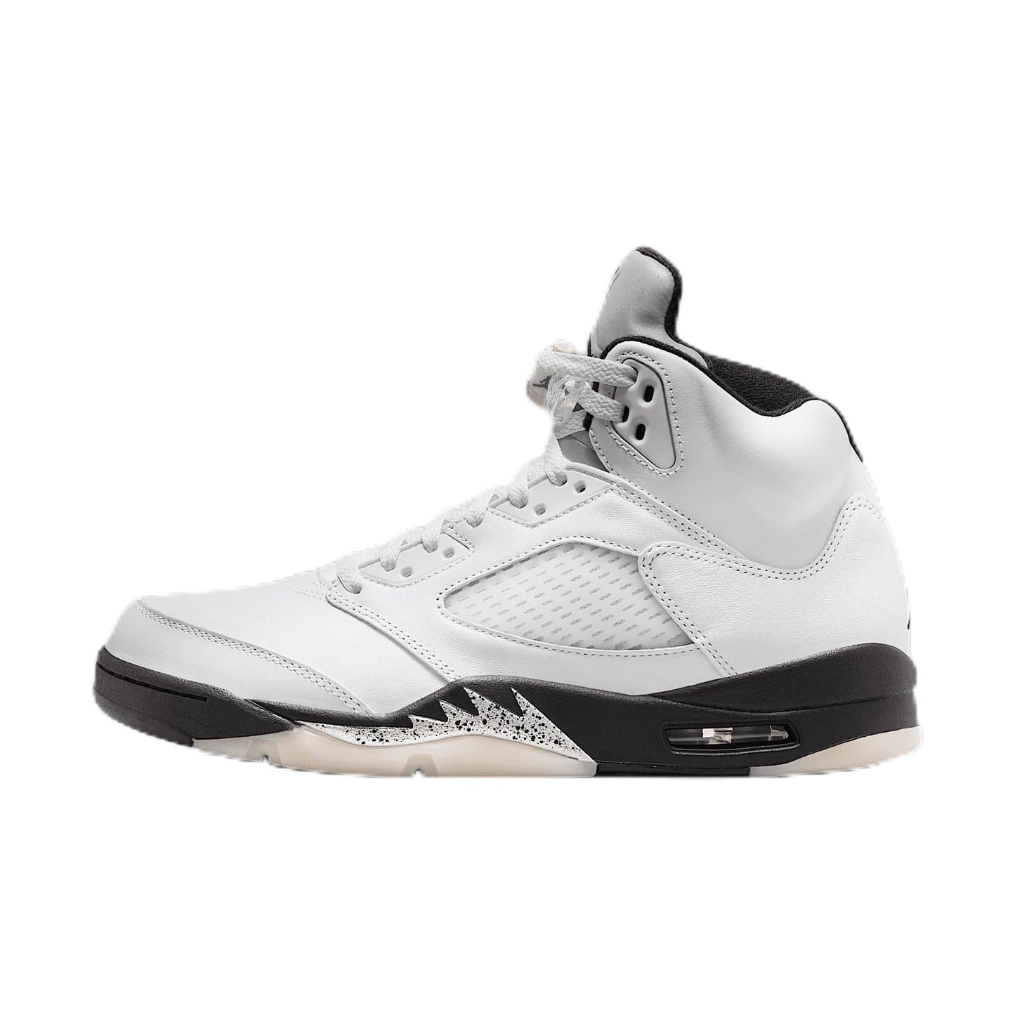 Air Jordan 5 Retro White and Black Men's Shoes (DD0587-110, White/Sail/Metallic Silver/Black)