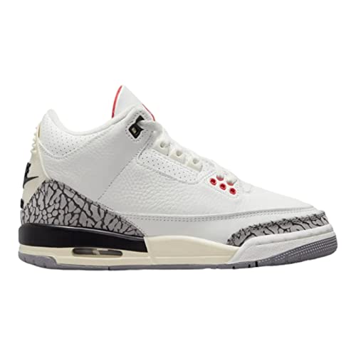Nike Kids' Air Jordan 3 Retro Shoes Summit White/Fire Red-black
