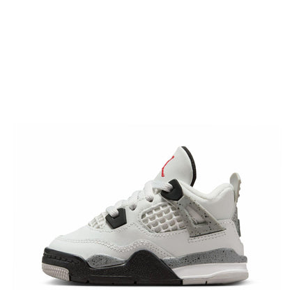 Nike Kids' Air Jordan 4 Retro Grade School Shoes Summit White/Fire Red