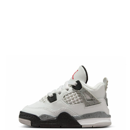 Nike Kids' Air Jordan 4 Retro Grade School Shoes Summit White/Fire Red