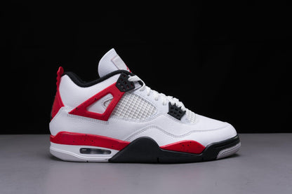 Jordan 4 Retro Mens Shoes White/Fire Red-black