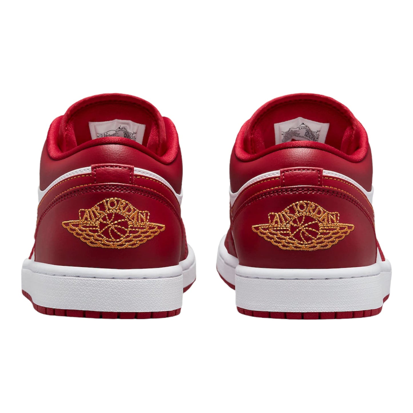 Nike Jordan 1 Low Bred Toe Men's Cardinal Red Curry Light White