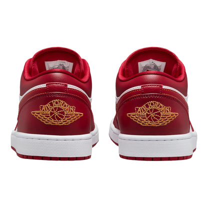 Nike Jordan 1 Low Bred Toe Men's Cardinal Red Curry Light White