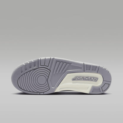 Retro Air Jordan 3 in Sail, Cement Grey, and Metallic Silver