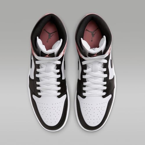 Air Jordan 1 Mid Men's Shoes White/Rust Pink/Black