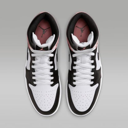 Air Jordan 1 Mid Men's Shoes White/Rust Pink/Black