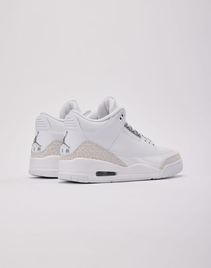 AIR JORDAN 3 RETRO WHITE AND SILVER