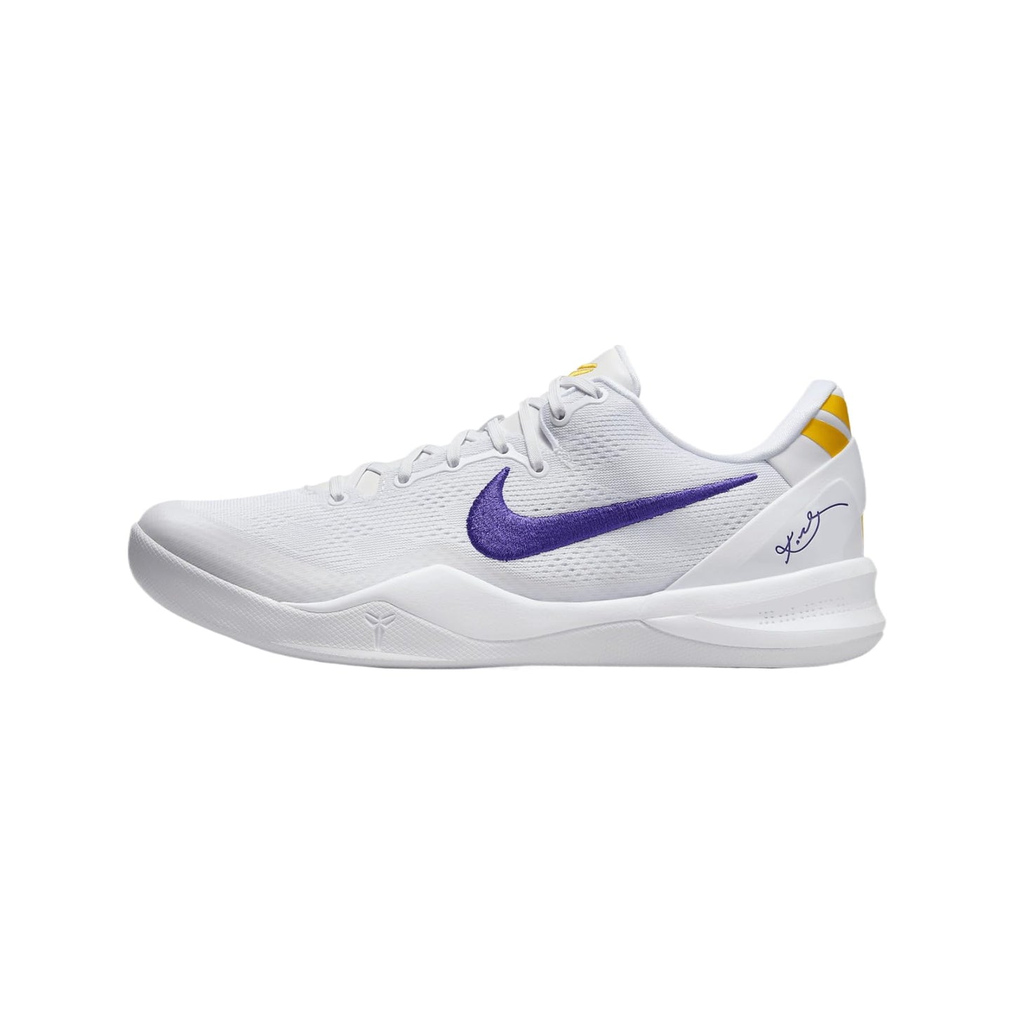 Kobe VIII Protro Basketball Shoes (HF9550-100, White/University Gold/Court Purple)