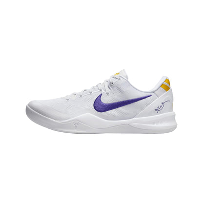 Kobe VIII Protro Basketball Shoes (HF9550-100, White/University Gold/Court Purple)