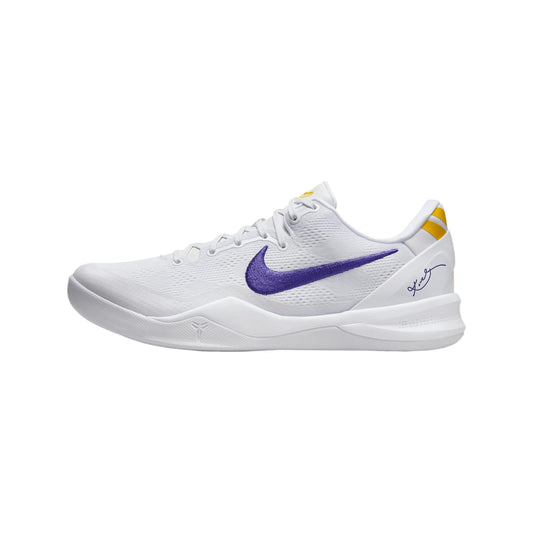 Kobe VIII Protro Basketball Shoes (HF9550-100, White/University Gold/Court Purple)