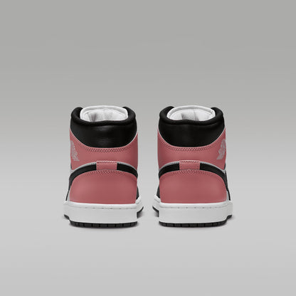 Air Jordan 1 Mid Men's Shoes White/Rust Pink/Black