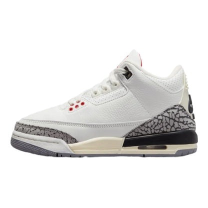 Nike Kids' Air Jordan 3 Retro Shoes Summit White/Fire Red-black