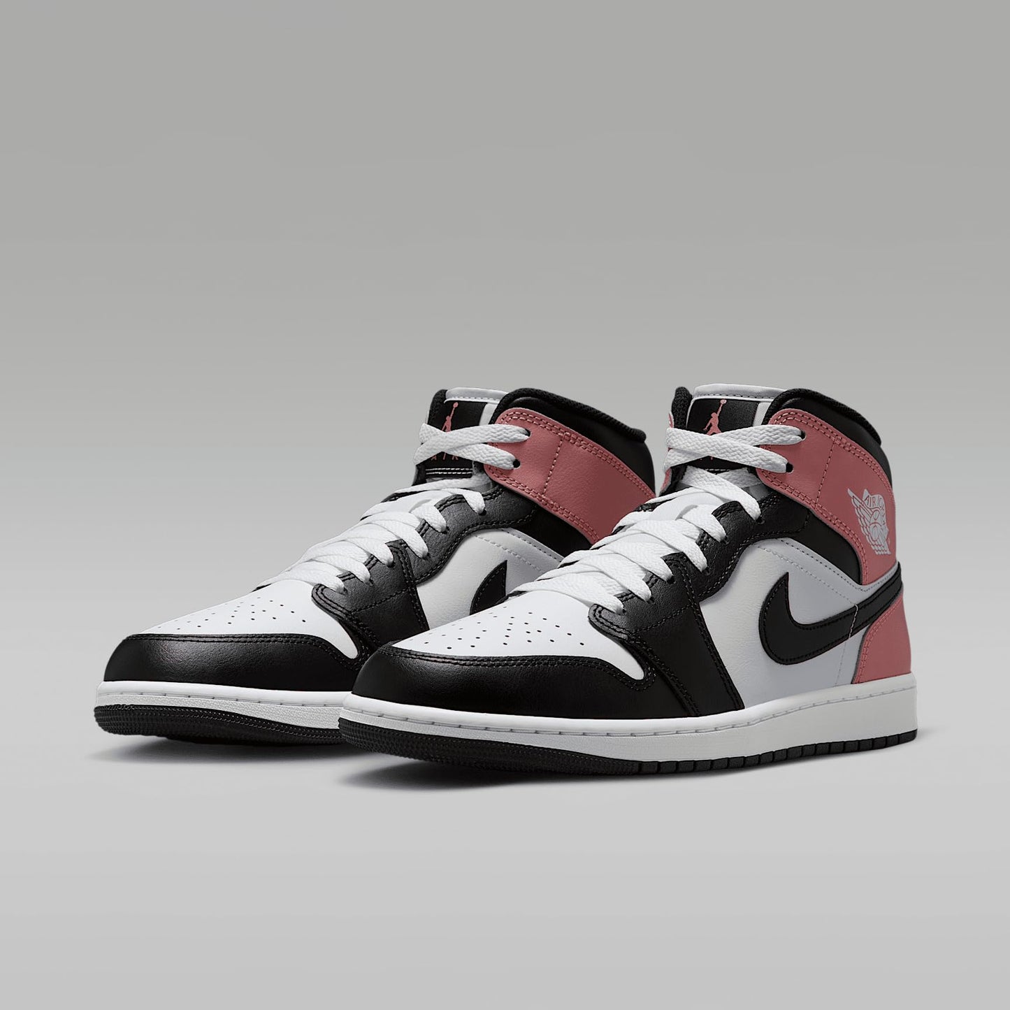AIR JORDAN 1 MID "WHITE/BLACK-RUST PINK"