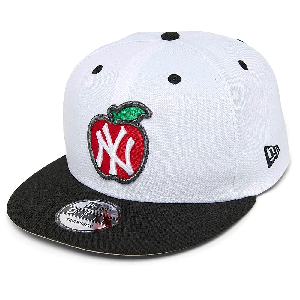 New Era NY New York Yankees 9FIFTY 100th Anniversary Big Apple Snapback Cap, Adjustable Hat White