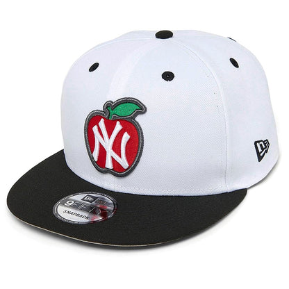 New Era NY New York Yankees 9FIFTY 100th Anniversary Big Apple Snapback Cap, Adjustable Hat White