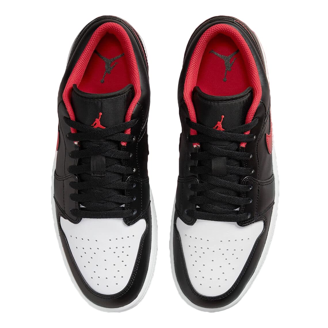Jordan Men's Air Jordan 1 Low Sneaker, Black/Fire Red-white, 10.5