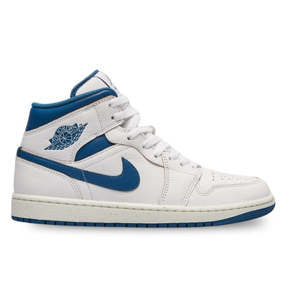 Nike Men's Air Jordan 1 Mid SE Sneaker White Industrail Blue Sail