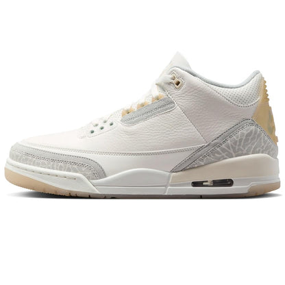 Nike Men's Air Jordan 3 Retro Sneakers Ivory/Grey Mist-cream