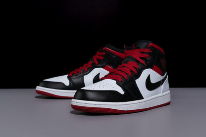 White / Gym Red Black Nike Air Jordan 1 Mid