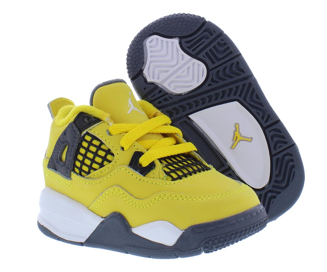 Nike Kid's Air Jordan 4 Retro Sneaker Black/White-tour Yellow