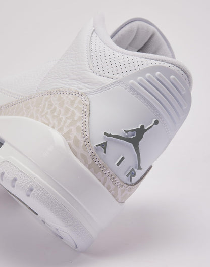 AIR JORDAN 3 RETRO WHITE AND SILVER