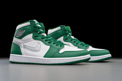 Jordan Men's 1 Retro High OG shoes, Gorge Green/Metallic Silver-wh