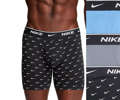 Nike mens Essential Cotton Stretch W/Fly Boxer Brief Underwear (3-pack)