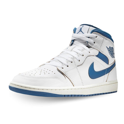 Nike Men's Air Jordan 1 Mid SE Sneaker White Industrail Blue Sail