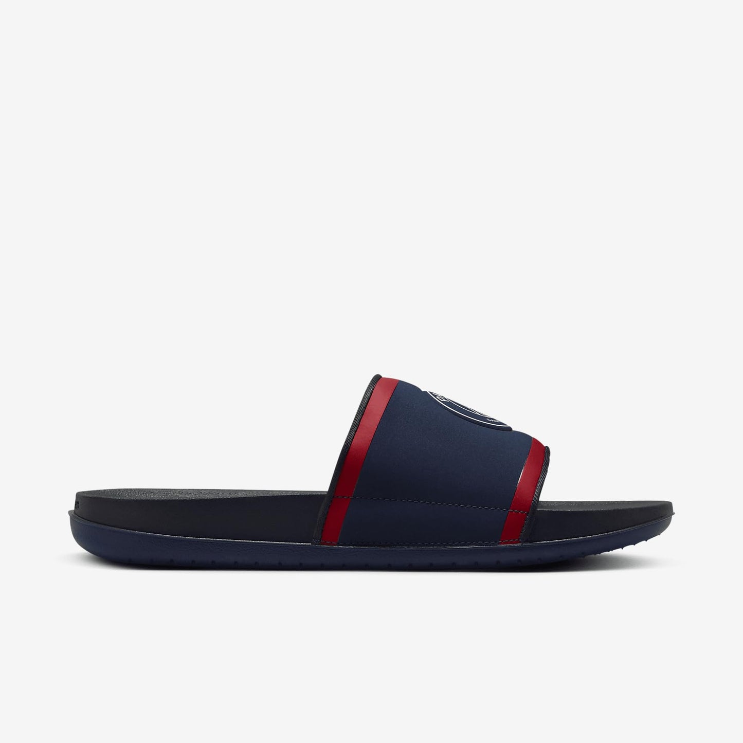 Nike Offcourt (Paris Saint-Germain) Soccer Slides (FZ3190-400, Midnight Navy/Dark Smoke Grey/University Red)