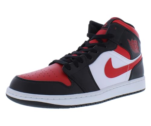 Nike Men's Air Jordan 1 Mid SE Sneaker Black Red Fire White