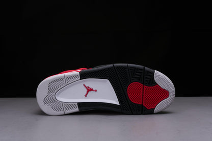 Jordan 4 Retro Mens Shoes White/Fire Red-black