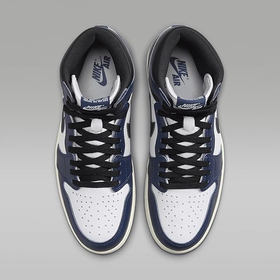 Nike Men's Air Jordan 1 Retro High OG Shoes Midnight Navy/White/Sail/Black