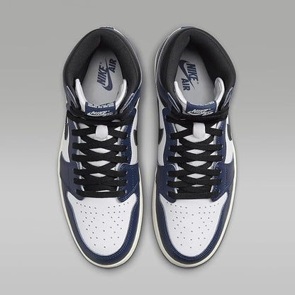 Nike Men's Air Jordan 1 Retro High OG Shoes Midnight Navy/White/Sail/Black