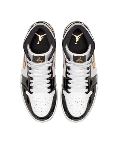 Jordan Air 1 Mid Se (Black/Metallic Gold-White, 9.5)