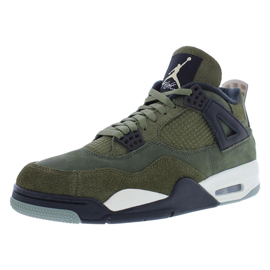 Nike Air Jordan 4 Retro Craft Mens Shoes Medium Olive/Pale Vanilla