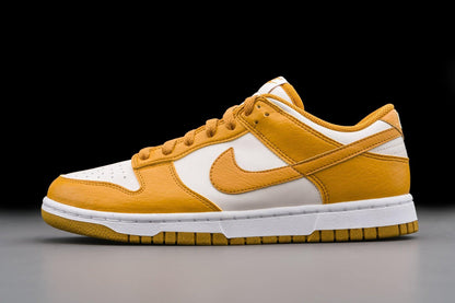 Nike Women's Dunk Low Next Nature Sneaker Phantom/Gold Suede/White/Volt