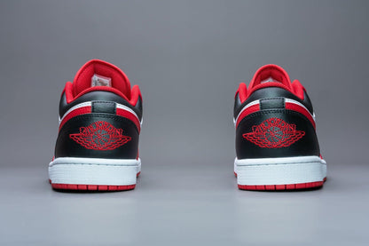 Jordan Mens 1 Low 553558 Black, White, Red (White/Gym Red-black)