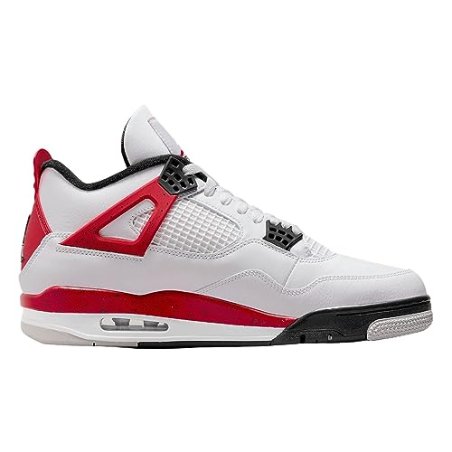 Jordan 4 Retro Mens Shoes White/Fire Red-black
