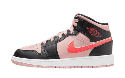 Nike Kid's Air Jordan 1 Mid Sneaker Noble Green/Pollen-white