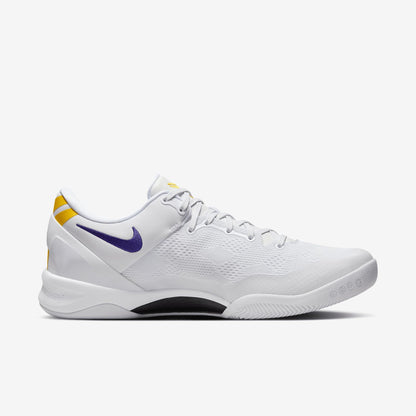 Kobe VIII Protro Basketball Shoes (HF9550-100, White/University Gold/Court Purple)