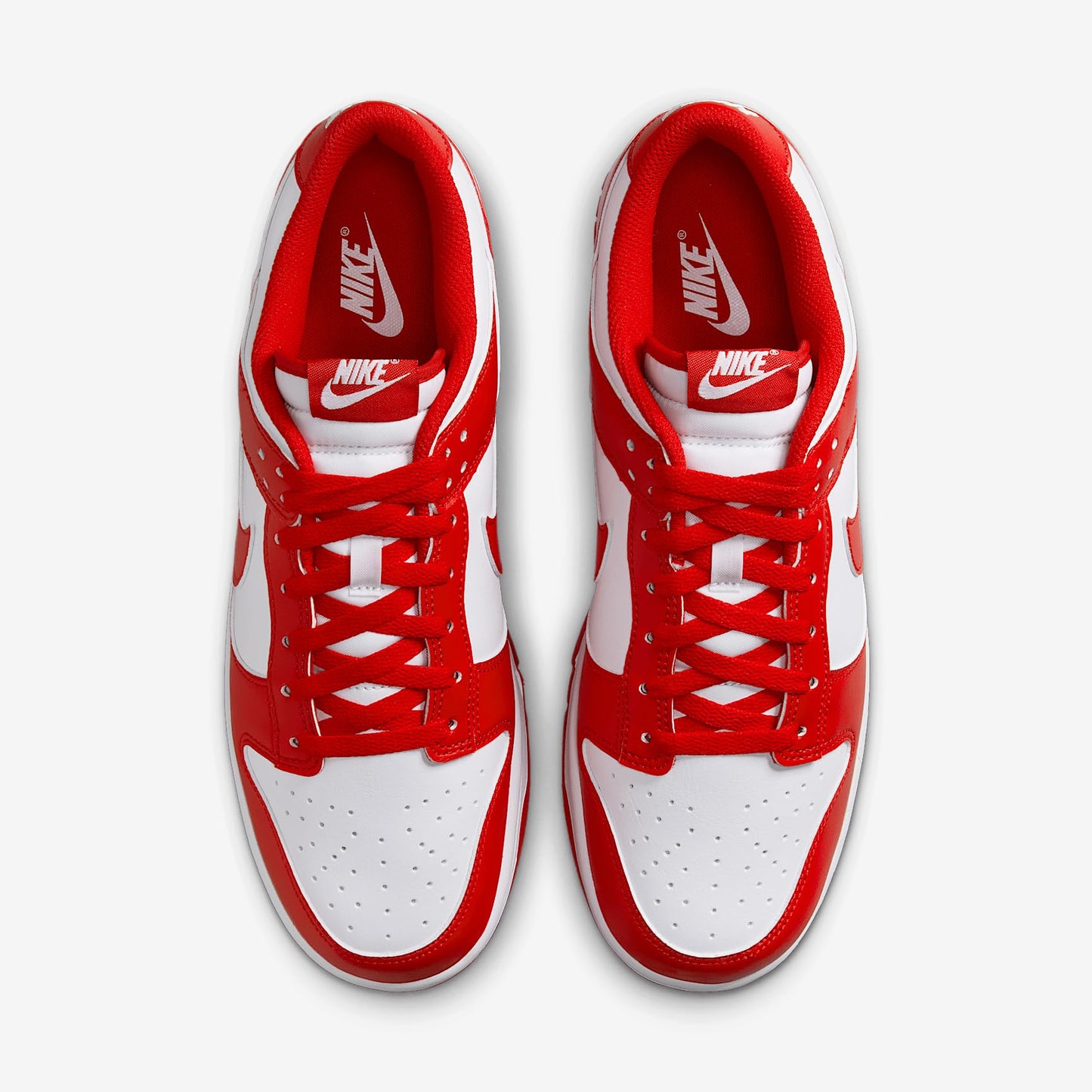 Nike Dunk Low Retro Men's Shoes (HF5441-104, White/White/University Red)
