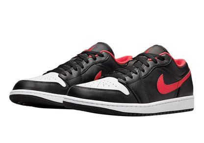 Jordan Men's Air Jordan 1 Low Sneaker, Black/Fire Red-white, 10.5