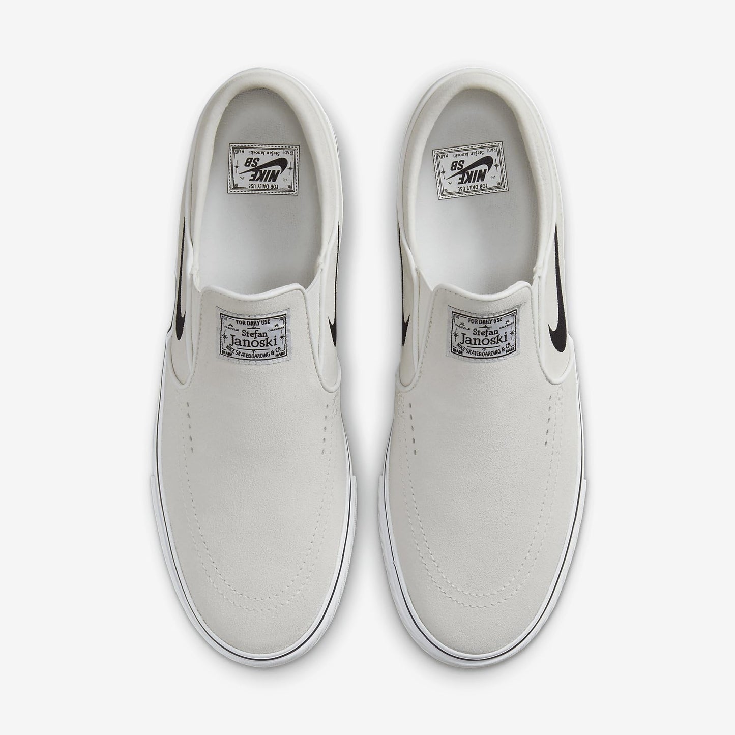 Nike SB Janoski+ Slip Skate Shoes (FN5893-100, Summit White/Summit White/White/Black)