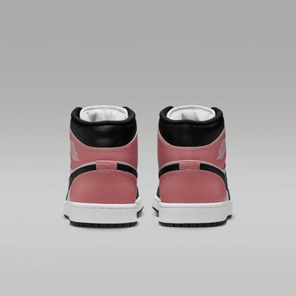Air Jordan 1 Mid Men's Shoes White/Rust Pink/Black