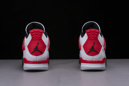 Jordan 4 Retro Mens Shoes White/Fire Red-black