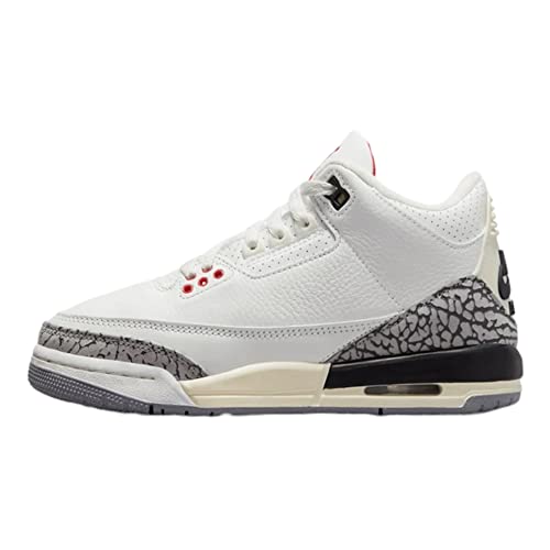 Nike Kids' Air Jordan 3 Retro Shoes Summit White/Fire Red-black
