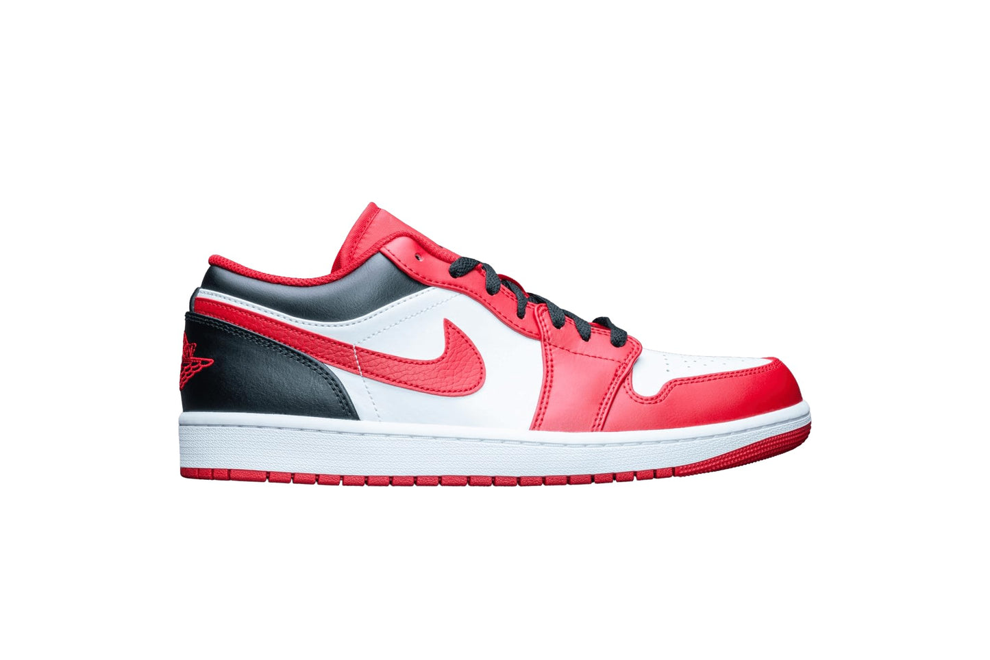 Jordan Mens 1 Low 553558 Black, White, Red (White/Gym Red-black)