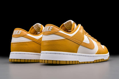 Nike Women's Dunk Low Next Nature Sneaker Phantom/Gold Suede/White/Volt