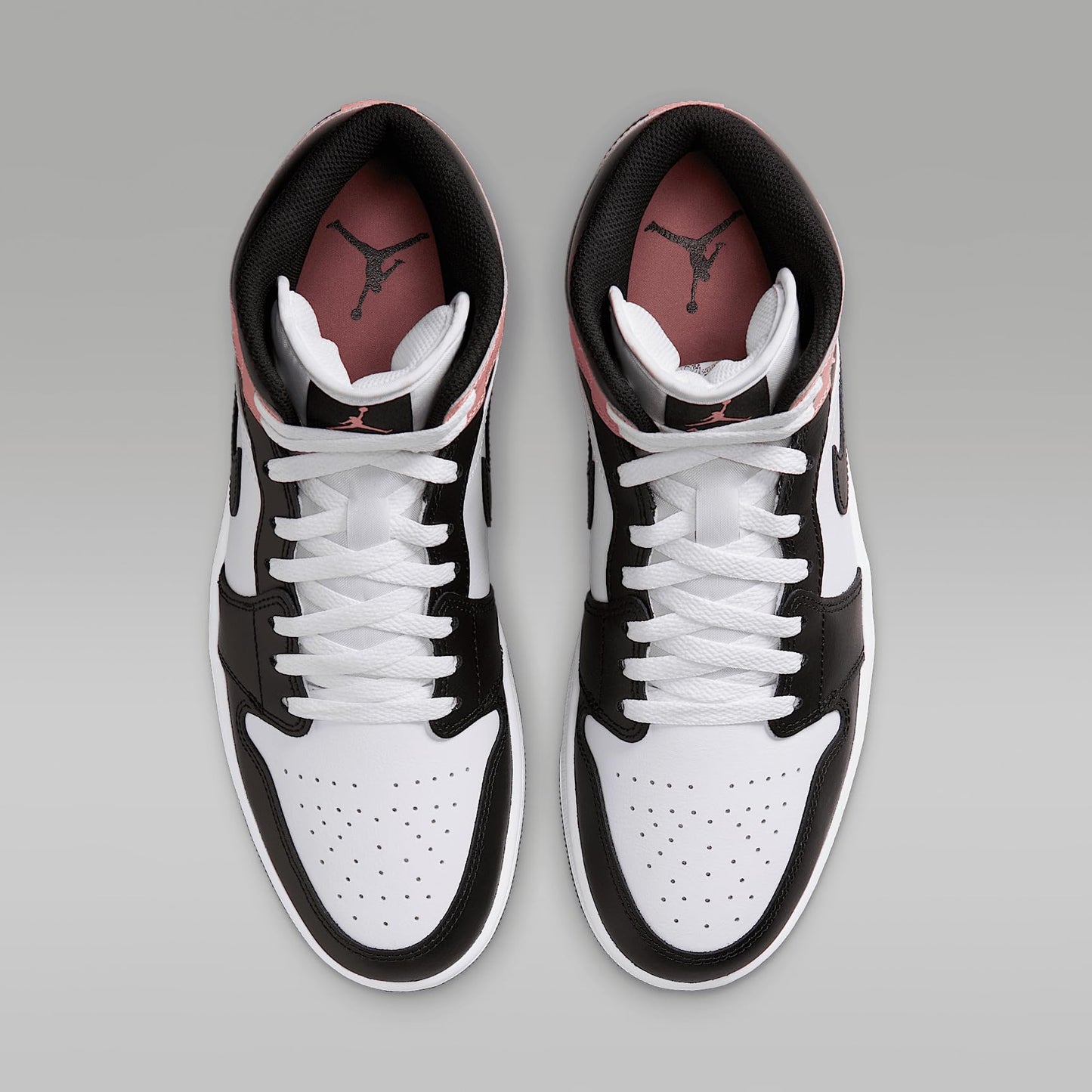 Air Jordan 1 Mid Men's Shoes White/Rust Pink/Black